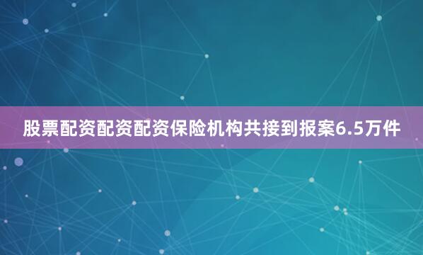 股票配资配资配资保险机构共接到报案6.5万件